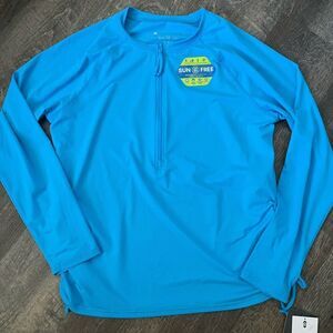 Free Country SunFree 1/4 Zip Swim Top- Size XL